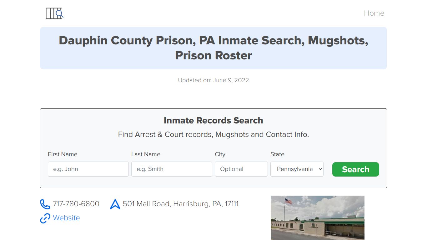 Dauphin County Prison, PA Inmate Search, Mugshots, Prison ...